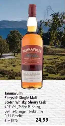 TAMNAVULIN Speyside single malt scotch whisky, sherry cask