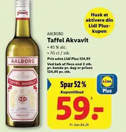 Lidl Taffel Akvavit 70 cl tilbud