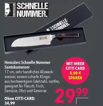 Citti Hensslers schnelle nummer santokumesser tilbud