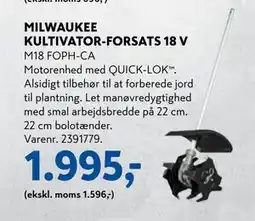 Davidsen MILWAUKEE KULTIVATOR-FORSATS 18 V tilbud