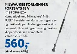 Davidsen MILWAUKEE FORLÆNGER FORTSATS 18 V tilbud