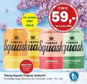 Købmandsgården Tuborg Squash Original, Sukkerfri tilbud