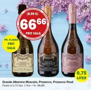 Købmandsgården Grande Alberone Moscato, Prosecco, Prosecco Rosé tilbud