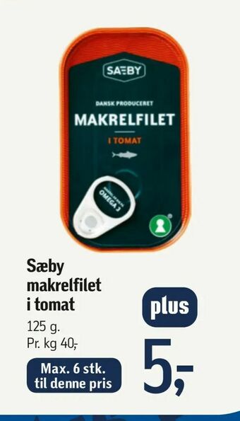Føtex Sæby makrelfilet i tomat tilbud