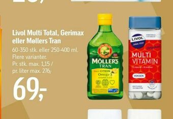 Føtex Livol Multi Total, Gerimax eller Møllers Tran tilbud