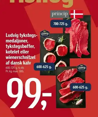 Føtex Ludvig tykstegsmedaljoner, tykstegsbøffer, kotelet eller wienerschnitzel af dansk kalv tilbud