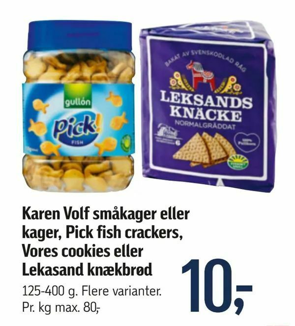 Karen Volf småkager eller kager, Pick fish crackers, Vores cookies