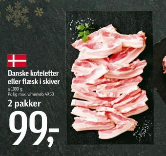 Føtex Danske koteletter eller flæsk i skiver tilbud