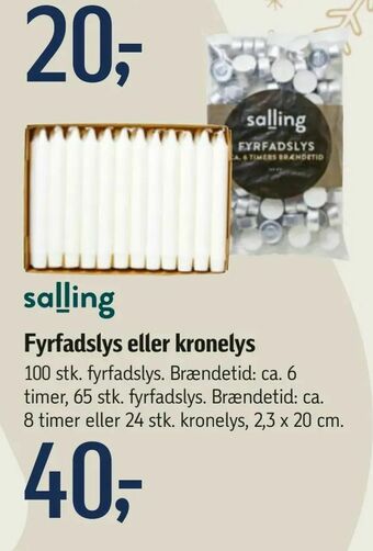 Føtex Fyrfadslys eller kronelys tilbud