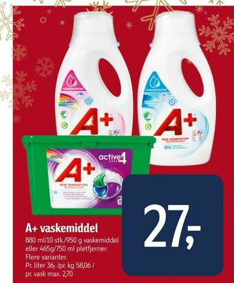 Føtex A+ vaskemiddel tilbud