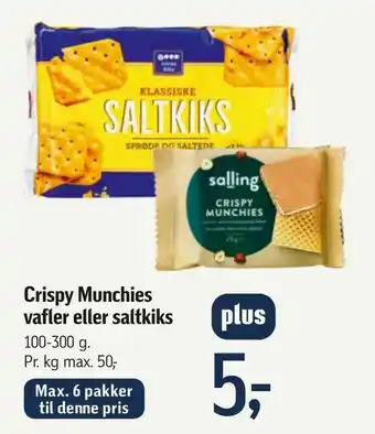 Føtex Crispy Munchies vafler eller saltkiks tilbud