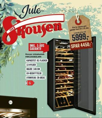 Skousen Hoover vinkøleskab HWC200EELWN tilbud
