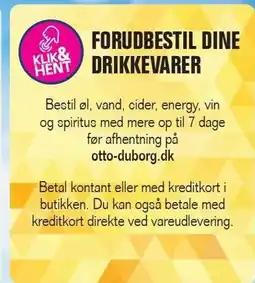 Otto Duborg FORUDBESTIL DINE DRIKKEVARER tilbud