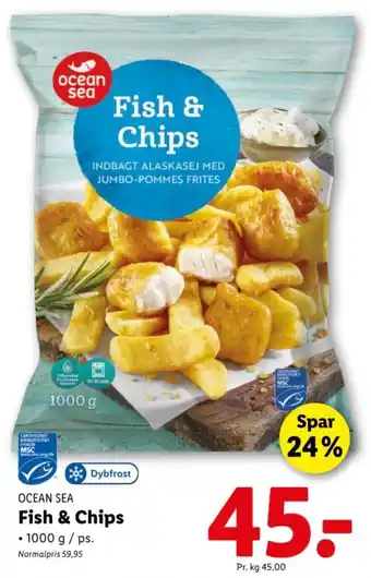 Lidl OCEAN SEA Fish & chips tilbud