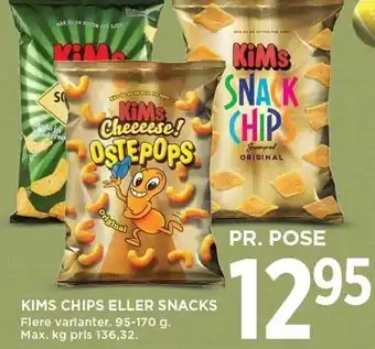 MENY KIMS CHIPS ELLER SNACKS tilbud