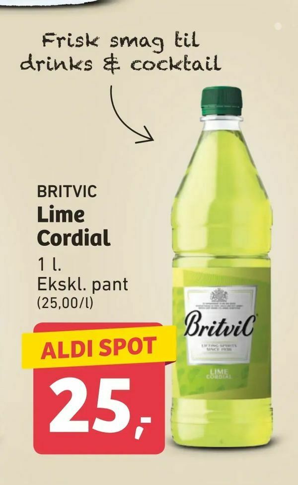 Lime Cordial tilbud hos ALDI