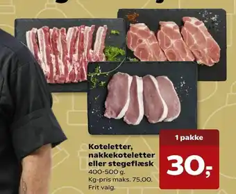 Koteletter, nakkekoteletter eller stegeflæsk