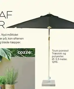 Bilka Tours parasol Træstok og polyester tilbud