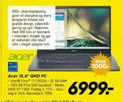 Bilka Acer 15,6” QHD PC tilbud