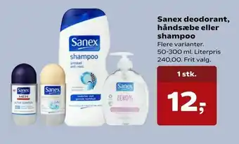 SuperBrugsen Sanex deodorant, håndsæbe eller shampoo tilbud