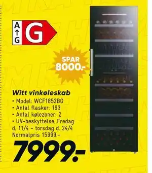 Bilka Witt vinkøleskab tilbud