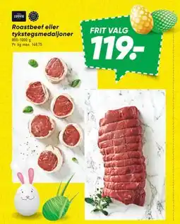 Bilka Roastbeef eller tykstegsmedaljoner tilbud