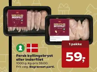 SuperBrugsen Fersk kyllingebryst eller inderfilet tilbud