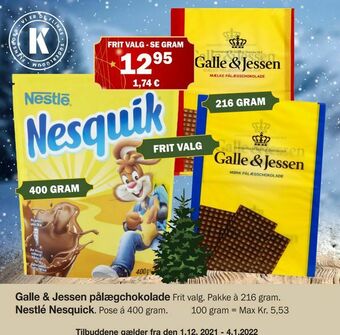 Købmandsgården Galle & Jessen pålægchokolade tilbud