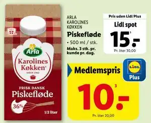 Lidl Piskefløde tilbud