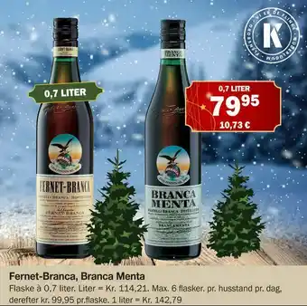 Købmandsgården Fernet-Branca, Branca Menta tilbud