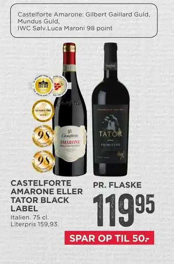 MENY Castelforte amarone eller tator black label tilbud