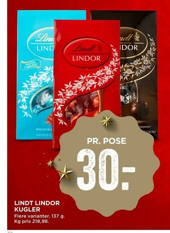 MENY Lindt lindor kugler tilbud