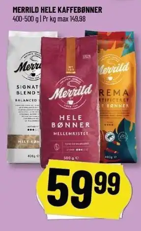 Løvbjerg MERRILD HELE KAFFEBØNNER tilbud