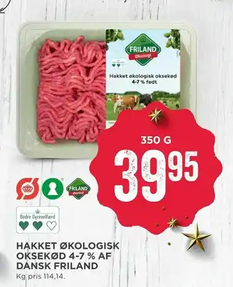 MENY Hakket økologisk oksekød 4-7 % af dansk friland tilbud