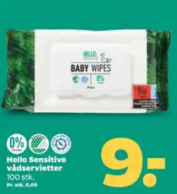 Netto Hello Sensitive vådservietter tilbud