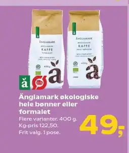 Kvickly Änglamark økologiske hele bønner eller formalet tilbud