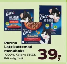 Kvickly Purina Latz kattemad menuboks tilbud