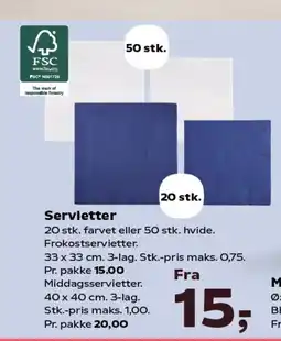Kvickly Servietter tilbud