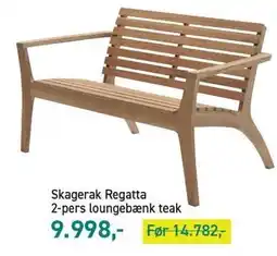 Johannes Fog Skagerak Regatta 2-pers loungebænk teak tilbud