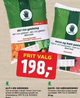 ALT-I-EN GØDNING ELLER HAVE- OG HÆKGØDNING