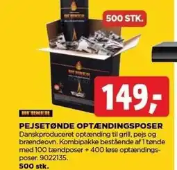 jem & fix BURNER PEJSETØNDE OPTÆNDINGSPOSER tilbud