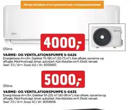 jem & fix QLIMA VARME- OG VENTILATIONSPUMPE S-5426 ELLER QLIMA VARME- OG VENTILATIONSPUMPE S-5435 tilbud