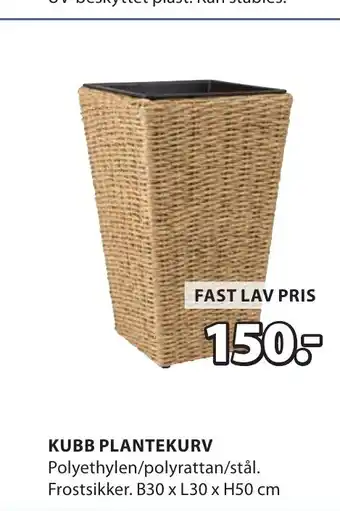 JYSK KUBB PLANTEKURV tilbud