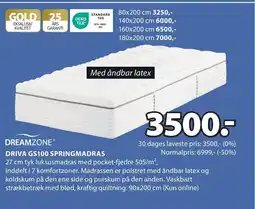 JYSK DRIVA GS100 SPRINGMADRAS tilbud