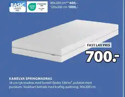 JYSK KAMELVA SPRINGMADRAS tilbud