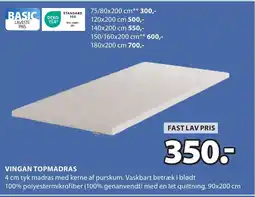 JYSK VINGAN TOPMADRAS tilbud