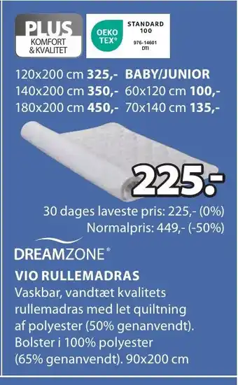 JYSK VIO RULLEMADRAS tilbud