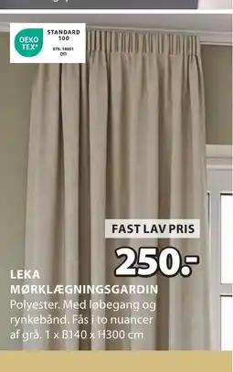 JYSK LEKA MØRKLÆGNINGSGARDIN tilbud