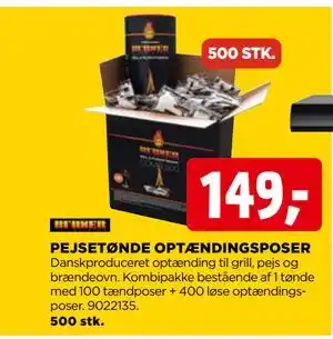 jem & fix PEJSETØNDE OPTÆNDINGSPOSER tilbud