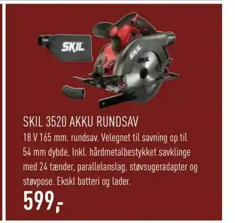 Johannes Fog Skil 3520 akku rundsav tilbud
